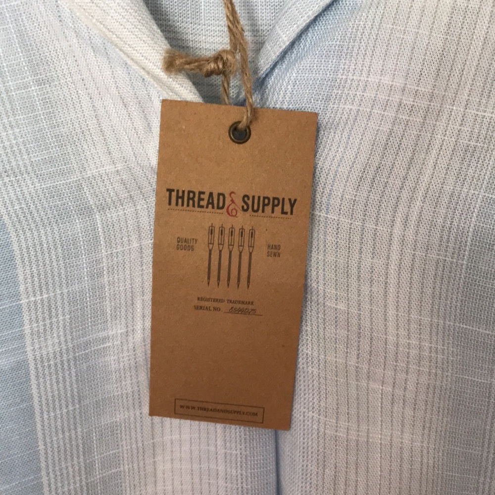 Light Blue Striped Women’s Short Sleeve Shirt - Unbranded - Picture 2 of 6